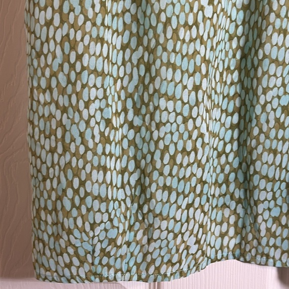CAbi Blouse blue, green pebble pattern sheer lightweight - Picture 2 of 8